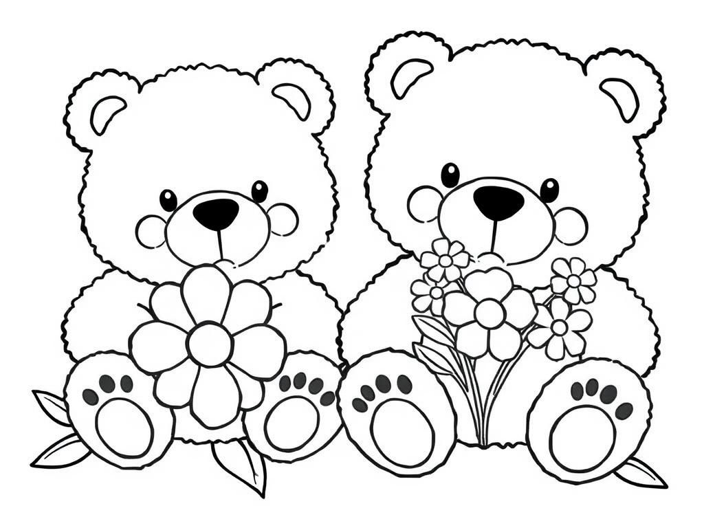 Teddy Bears Coloring Page Free Printable Coloring Page