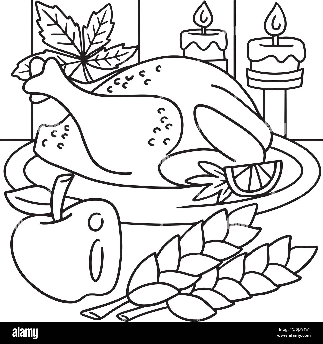 Thanksgiving Dinner Turkey Meal Coloring Page Stock Vector Image Art Alamy Thanksgiving Dinner Turkey Meal Coloring Page Stock Vector Image Art Alamy