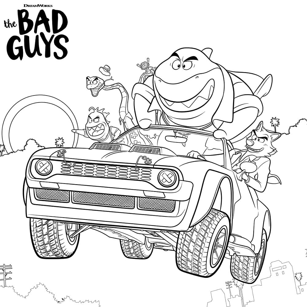 The Bad Guys Coloring Page The Bad Guys Coloring Page