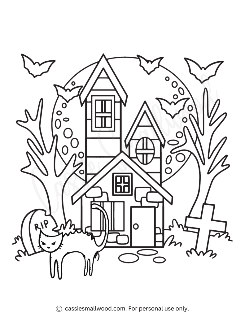 THE BEST Haunted House Coloring Pages Cassie Smallwood THE BEST Haunted House Coloring Pages Cassie Smallwood