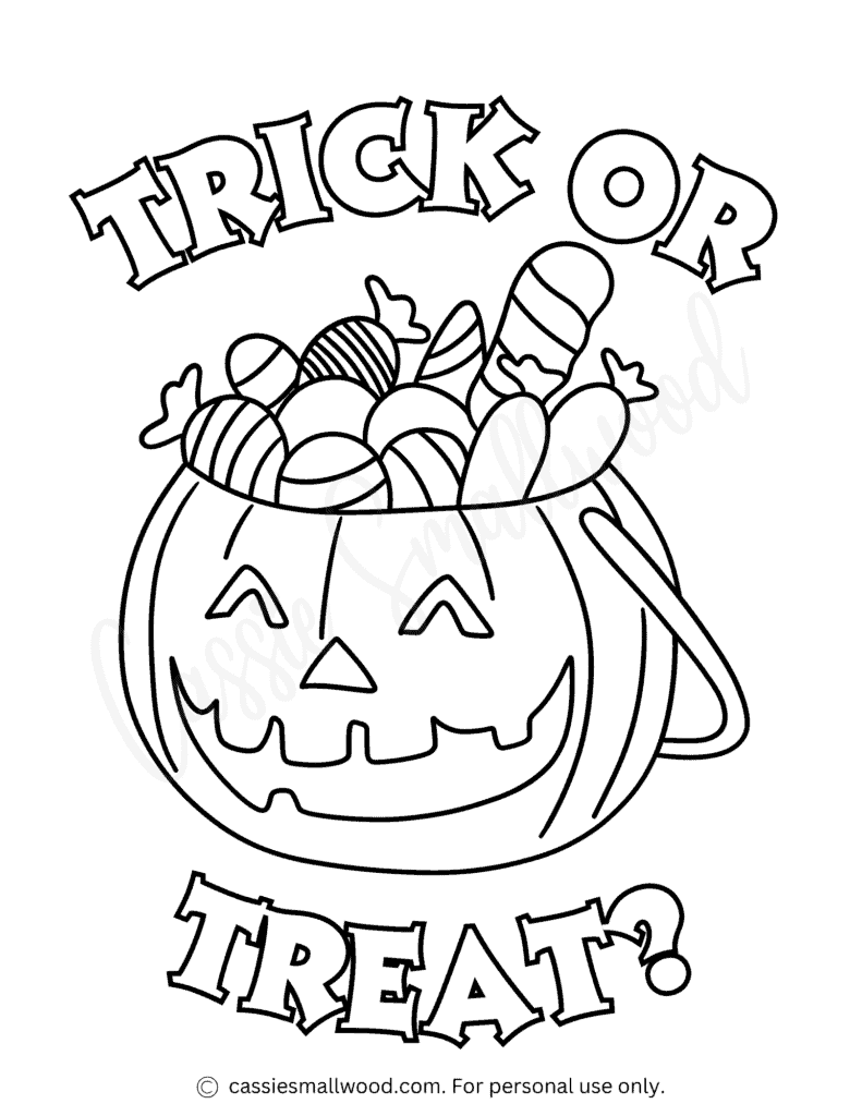 THE CUTEST Trick Or Treat Coloring Pages Cassie Smallwood THE CUTEST Trick Or Treat Coloring Pages Cassie Smallwood