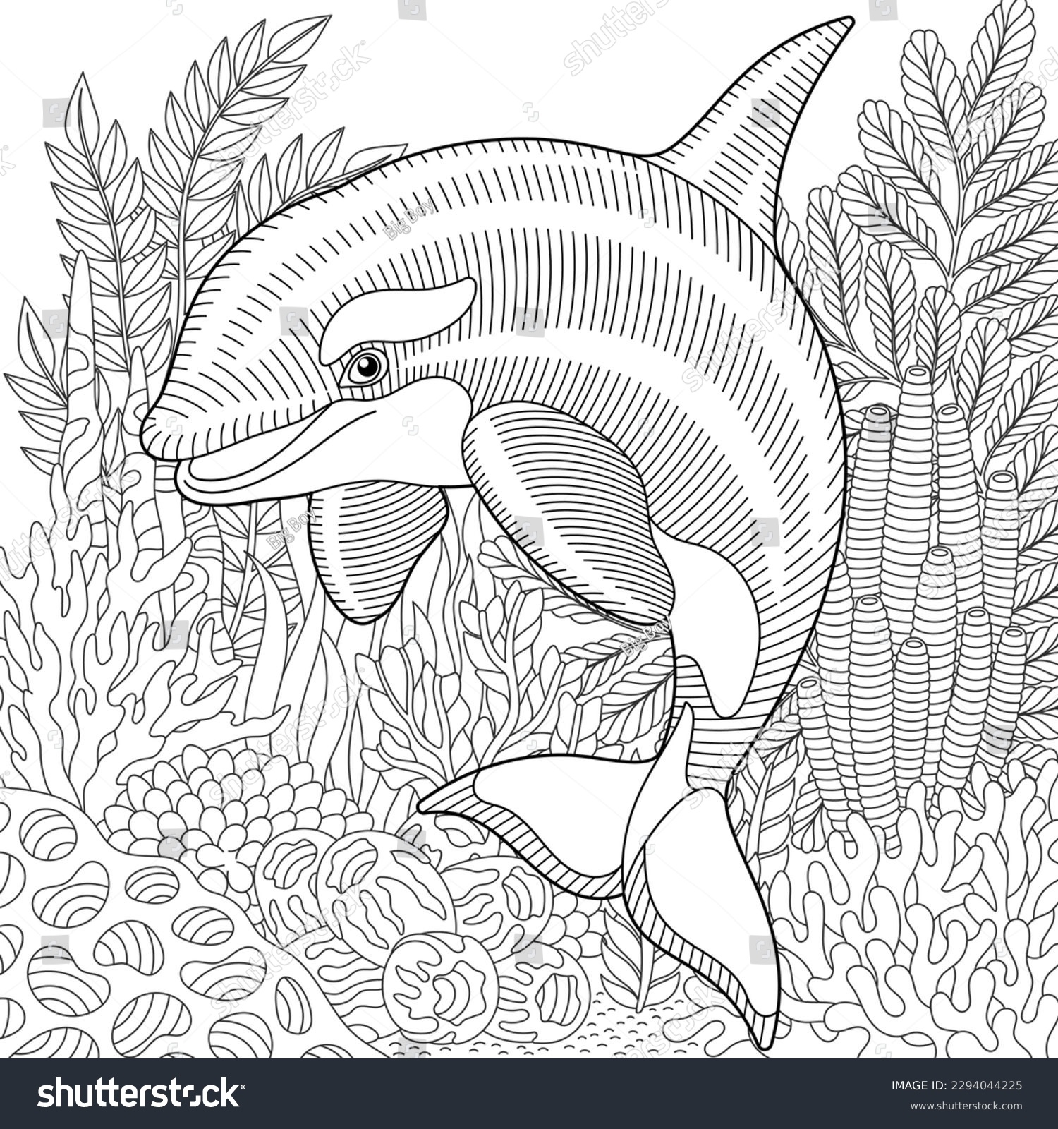 Underwater Scene Dolphin Adult Coloring Book Stock Vector Royalty Free 2294044225 Shutterstock Underwater Scene Dolphin Adult Coloring Book Stock Vector Royalty Free 2294044225 Shutterstock