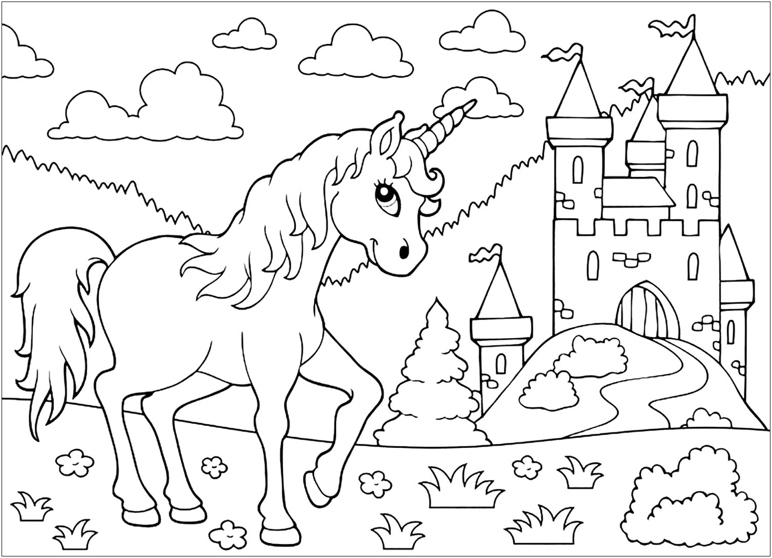Unicorn Coloring Page For Kids Unicorn Coloring Pages Unicorn Coloring Page For Kids Unicorn Coloring Pages