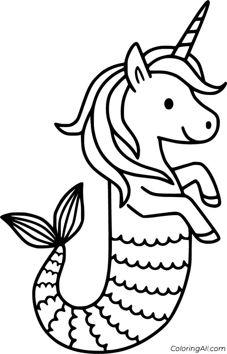 Unicorn Mermaid Coloring Pages Unicorn Mermaid Coloring Pages
