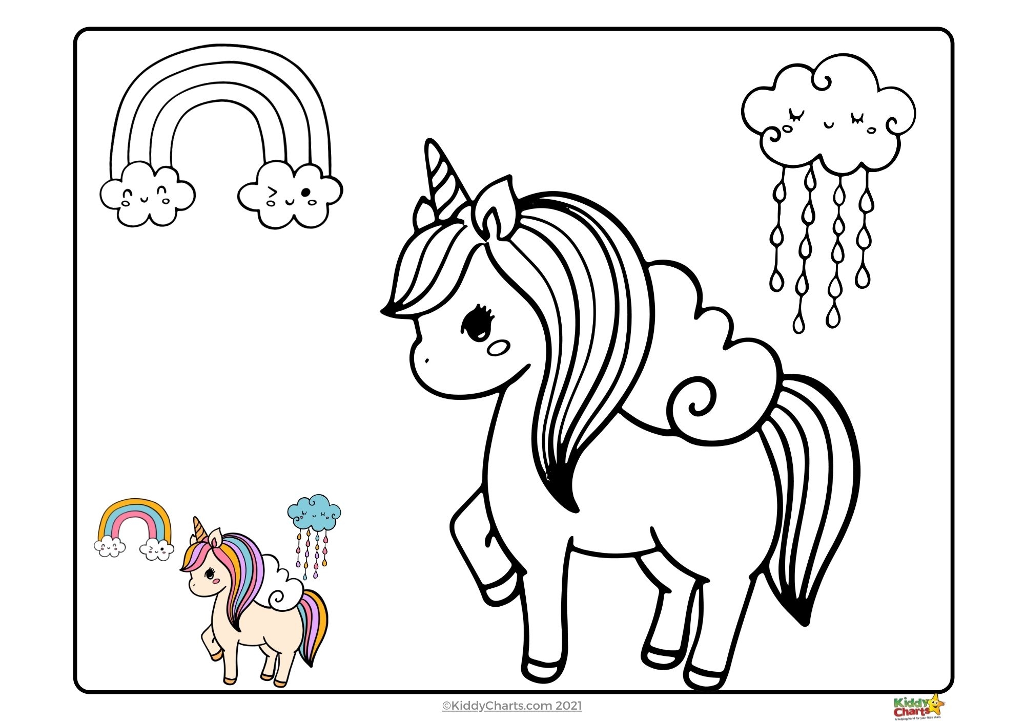 pictures to color of unicorns