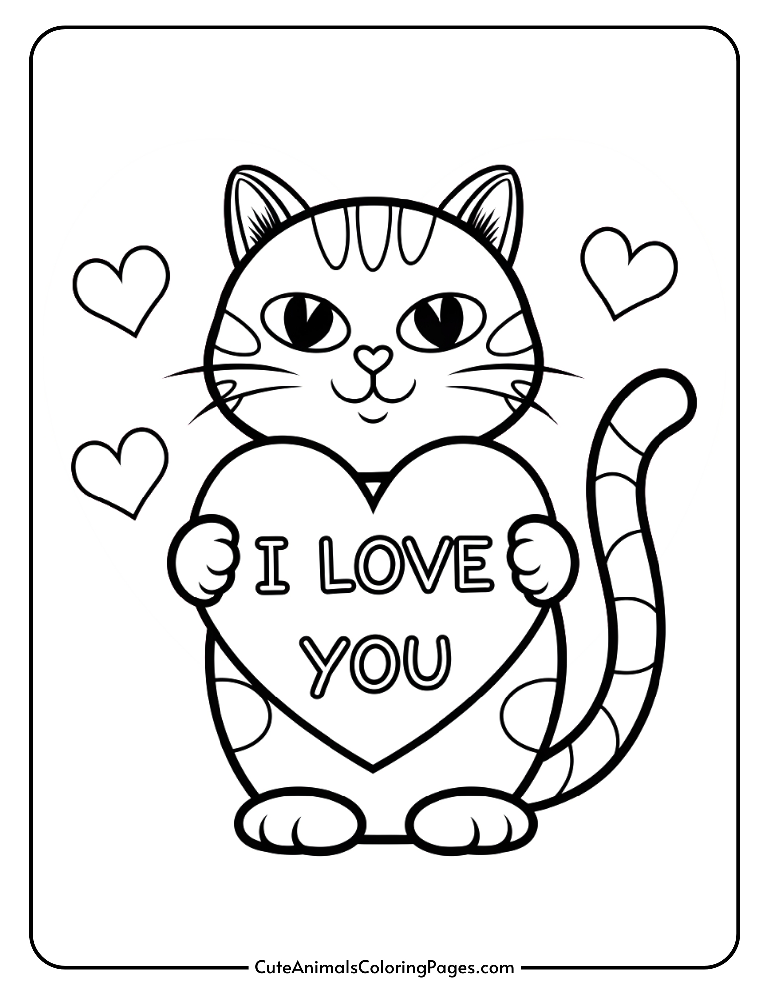 Valentine Cat Coloring Pages 8 Free Printable PDF Pages Cute Animals Coloring Pages Valentine Cat Coloring Pages 8 Free Printable PDF Pages Cute Animals Coloring Pages