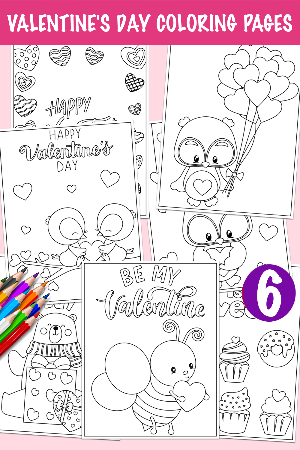 Valentine s Day Coloring Sheets OhMy Creative Shop Valentine s Day Coloring Sheets OhMy Creative Shop