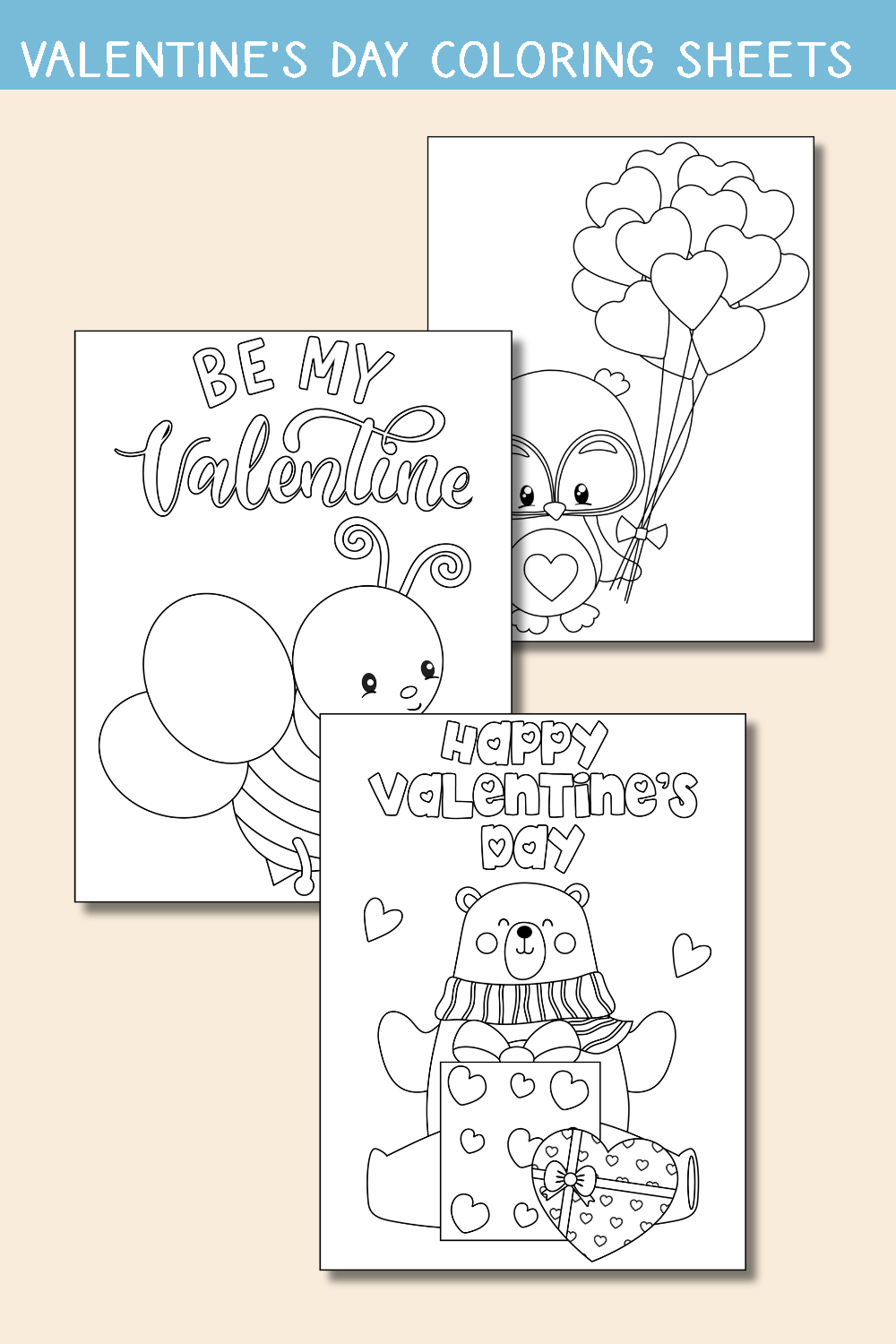Valentine s Day Coloring Sheets OhMy Creative Shop Valentine s Day Coloring Sheets OhMy Creative Shop