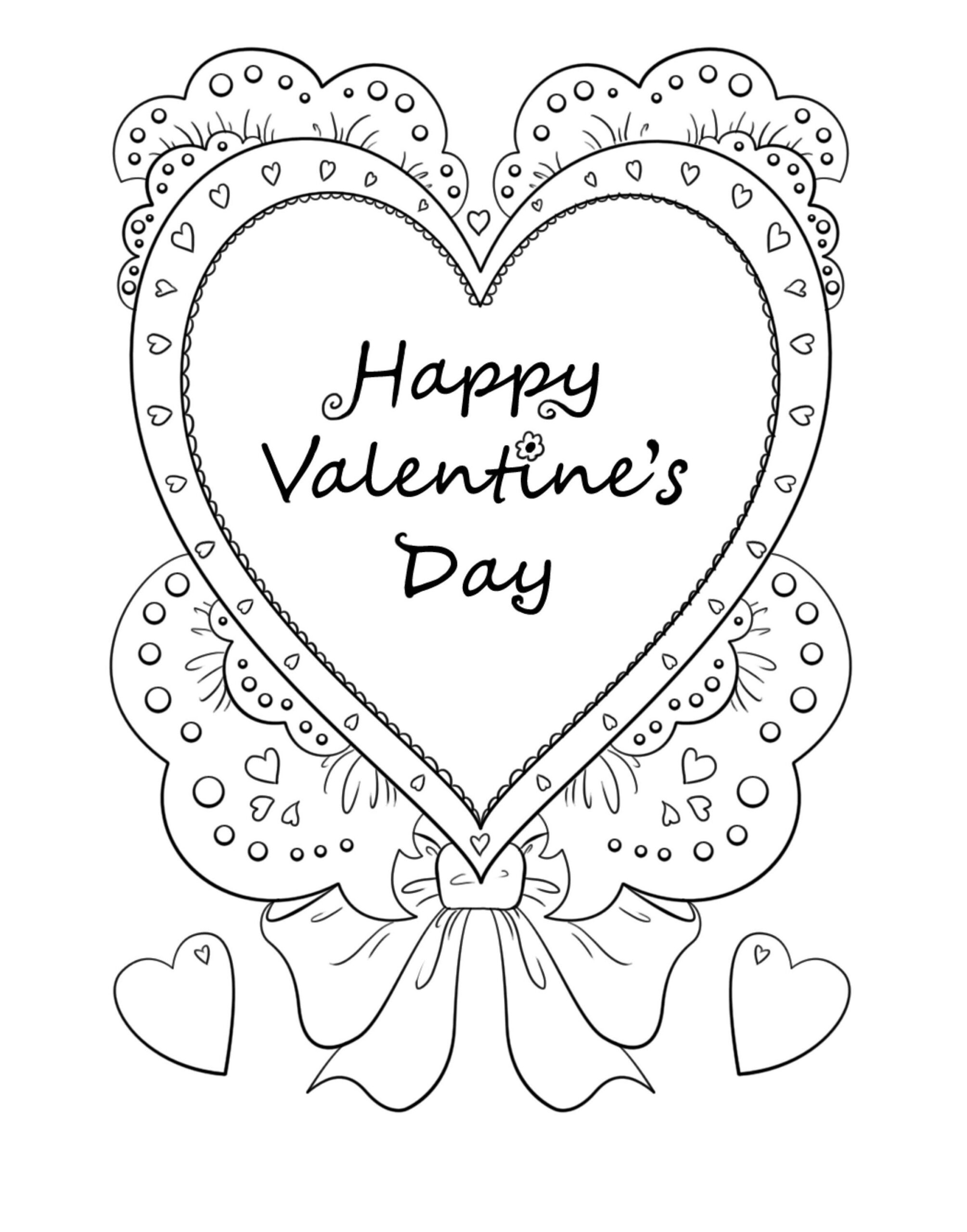 Valentine s Day Sheets Happy Valentine s Day Coloring Page Heart Coloring Page