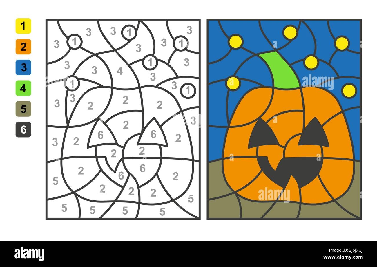 Vector Coloring Page Color By Numbers Halloween Pumpkin Puzzle Game For Children Education And Activities Stock Vector Image Art Alamy Vector Coloring Page Color By Numbers Halloween Pumpkin Puzzle Game For Children Education And Activities Stock Vector Image Art Alamy