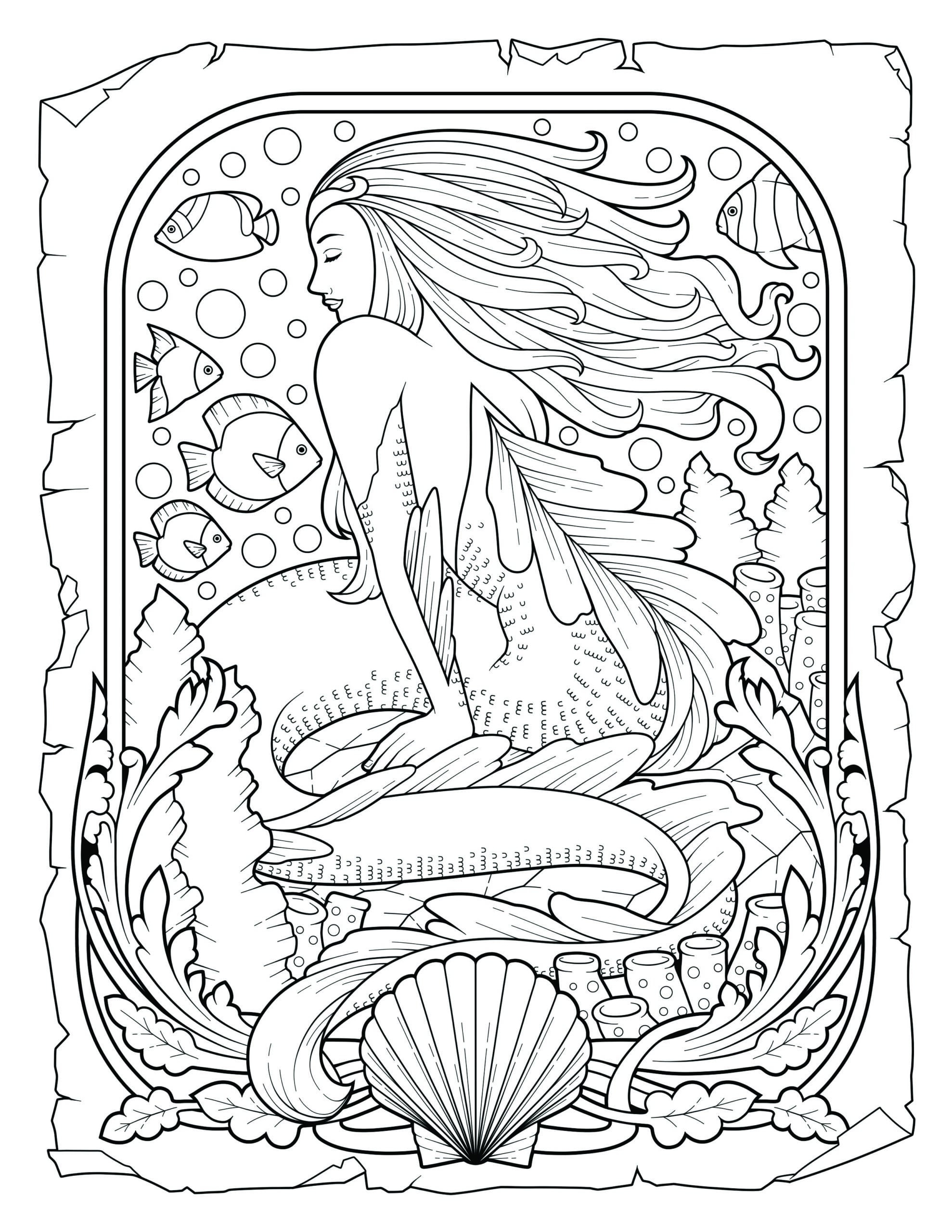 mermaid coloring pages for adults mermaid coloring pages for adults