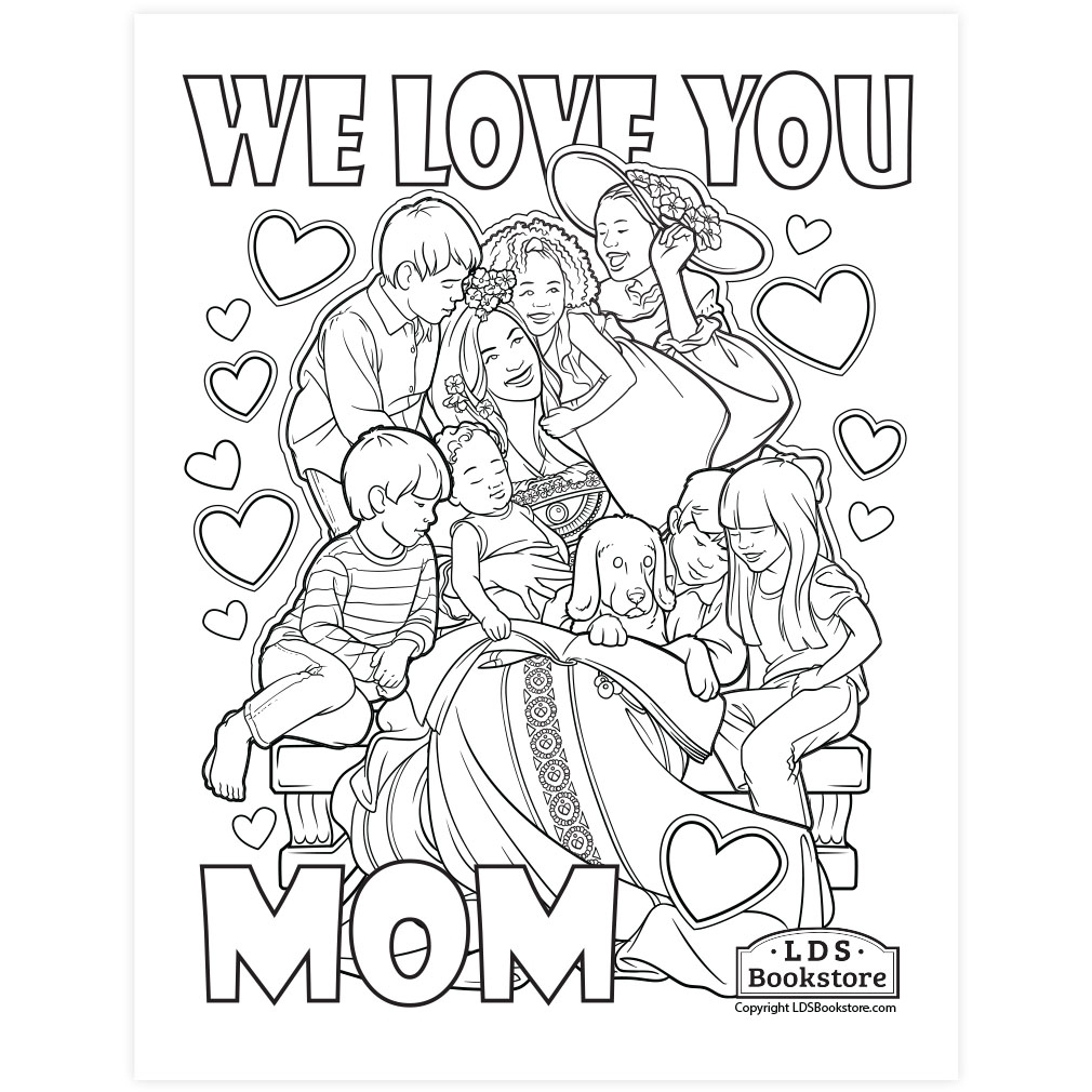 We Love You Mom Coloring Page Printable We Love You Mom Coloring Page Printable