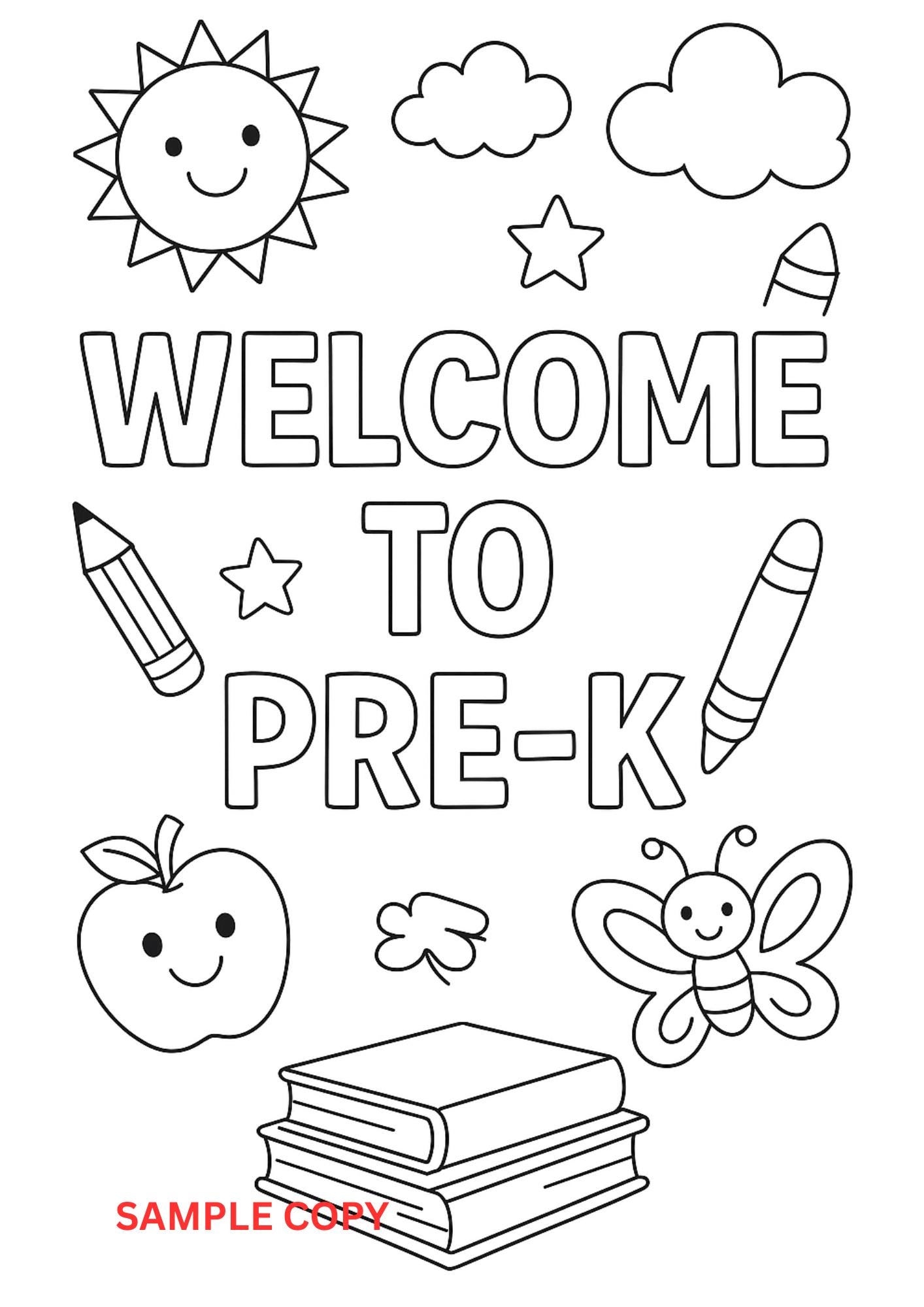 Welcome To Pre k Coloring Pages 2 Page Printable Bundle First Day Of School Preschool Activity Fun Back To School Coloring PDF Etsy Welcome To Pre k Coloring Pages 2 Page Printable Bundle First Day Of School Preschool Activity Fun Back To School Coloring PDF Etsy
