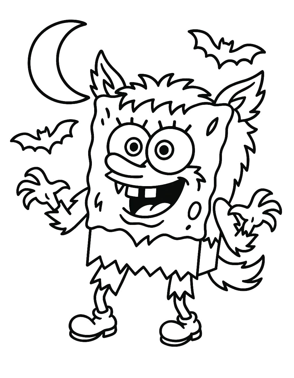 Werewolf Spongebob Halloween Coloring Page Download Print Or Color Online For Free Werewolf Spongebob Halloween Coloring Page Download Print Or Color Online For Free