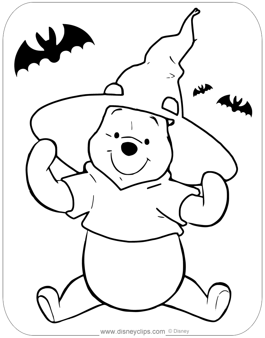 Winnie The Pooh Halloween Coloring Pages Disney Halloween Fun