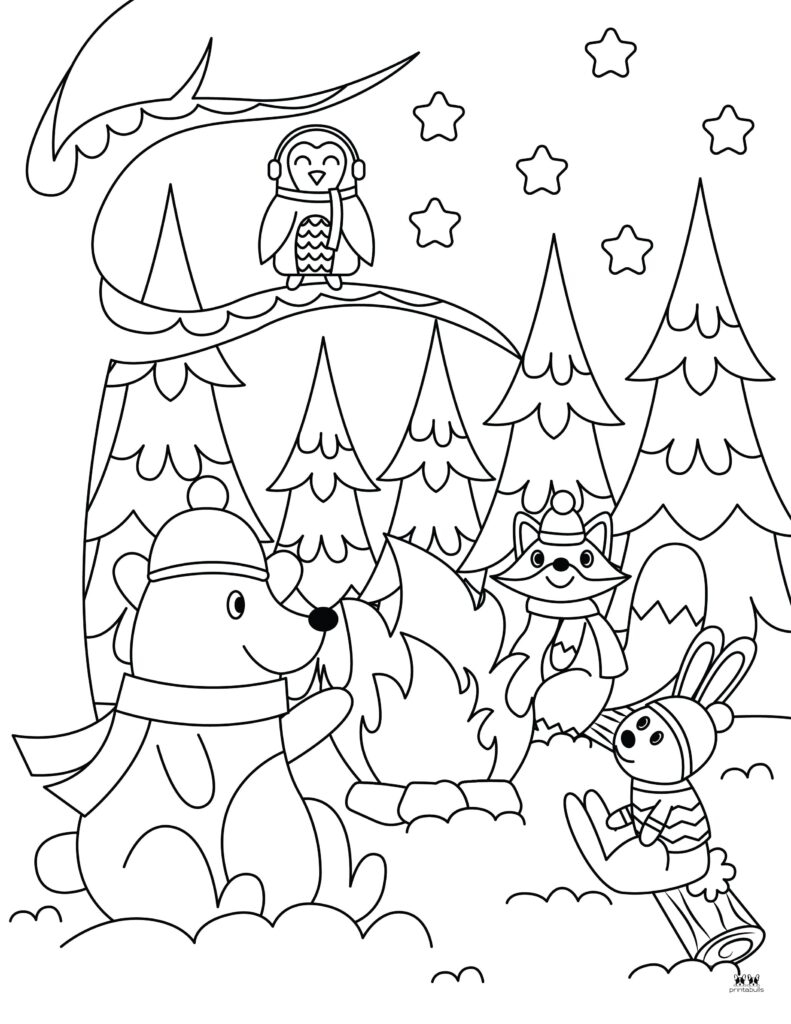 winter animal coloring pages winter animal coloring pages