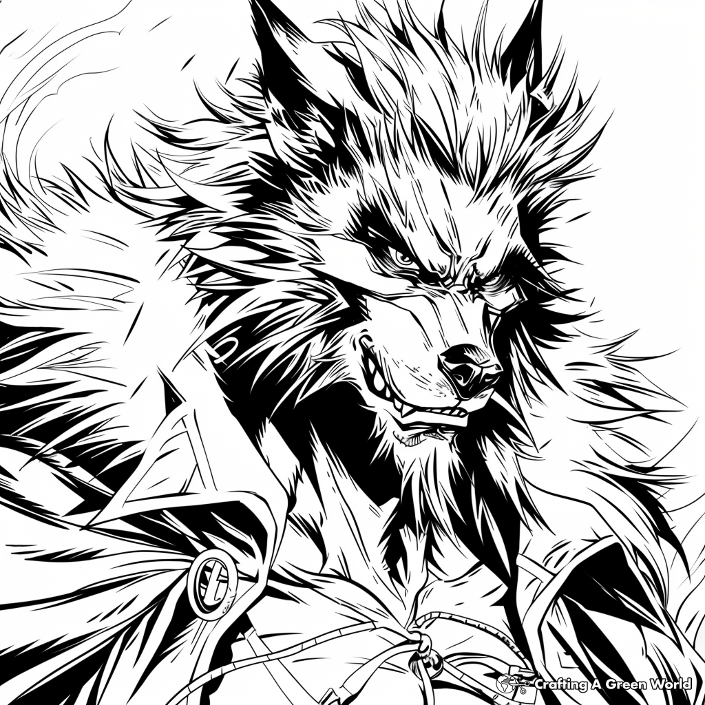 Wolf Anime Coloring Pages Free Printable  Wolf Anime Coloring Pages Free Printable