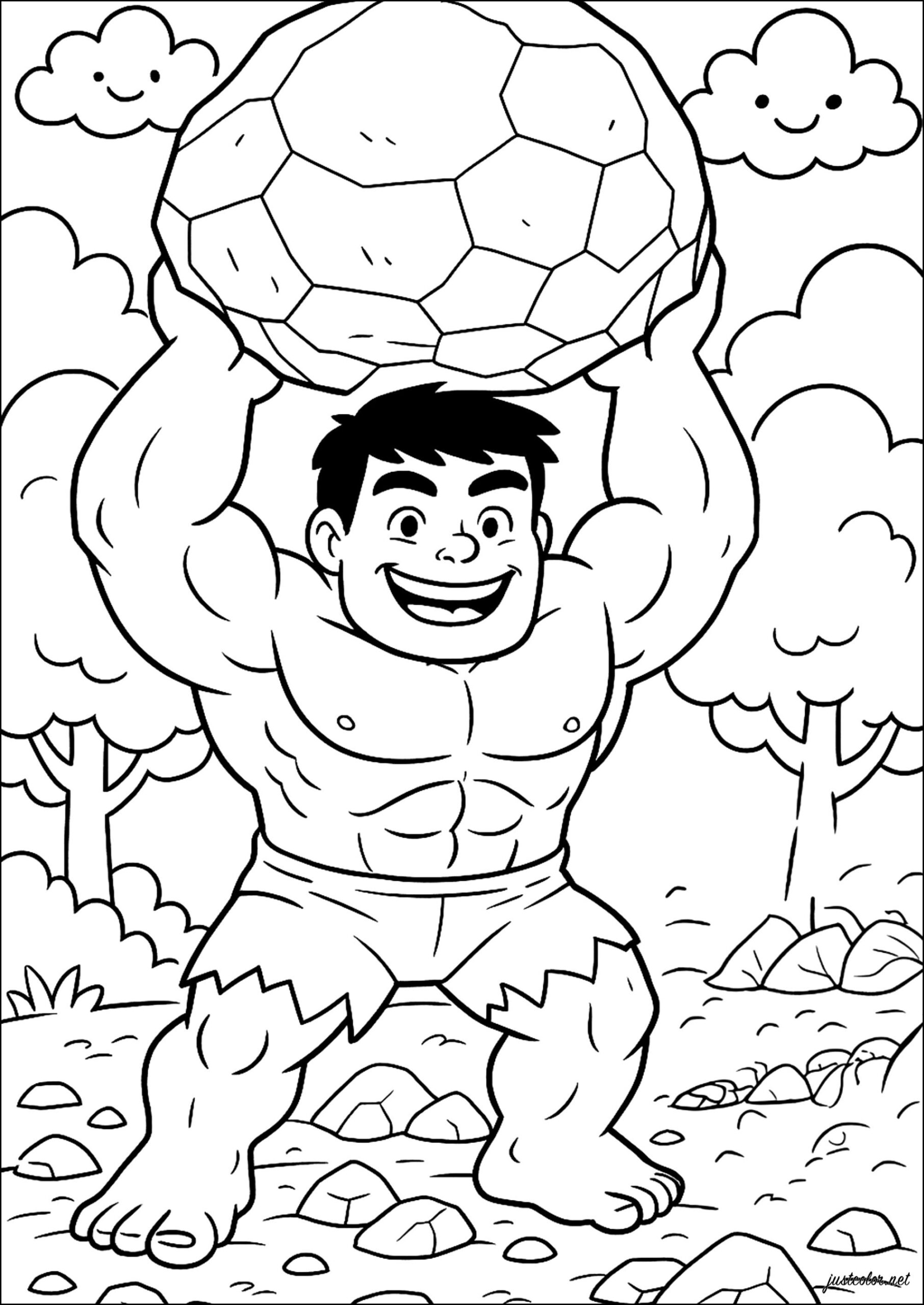Young Hulk Lifting A Huge Boulder Hulk Coloring Pages Young Hulk Lifting A Huge Boulder Hulk Coloring Pages