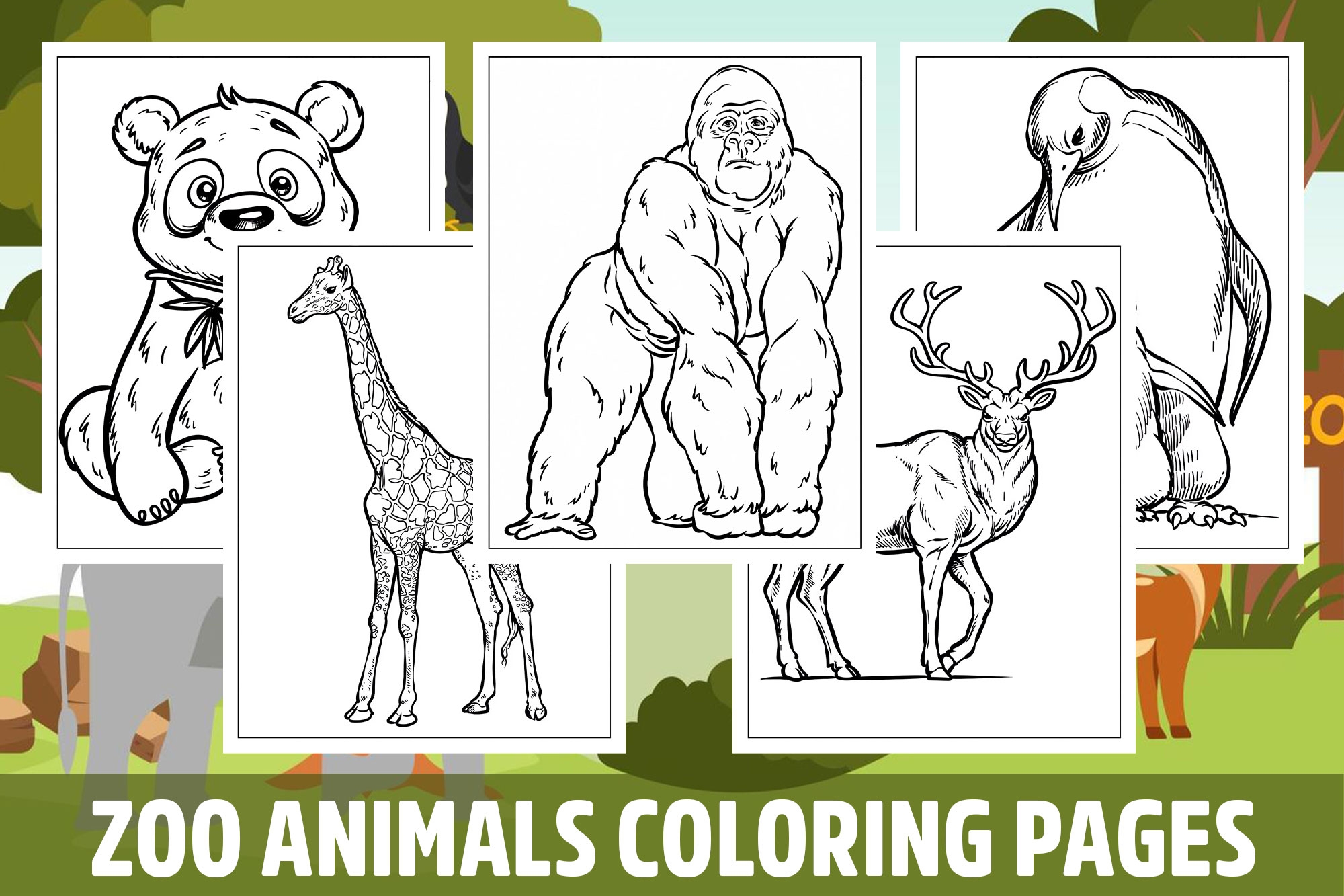 zoo animals coloring page zoo animals coloring page