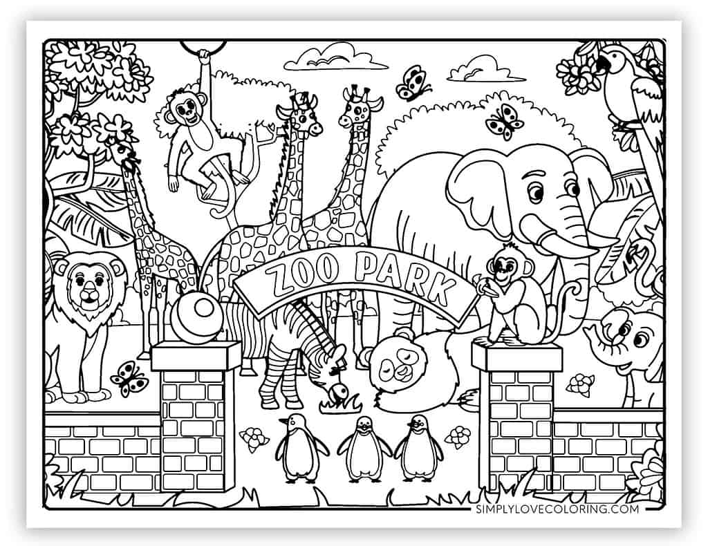 Zoo Coloring Pages Free PDF Printables Simply Love Coloring Zoo Coloring Pages Free PDF Printables Simply Love Coloring