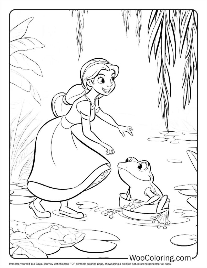 princess and the frog coloring pages