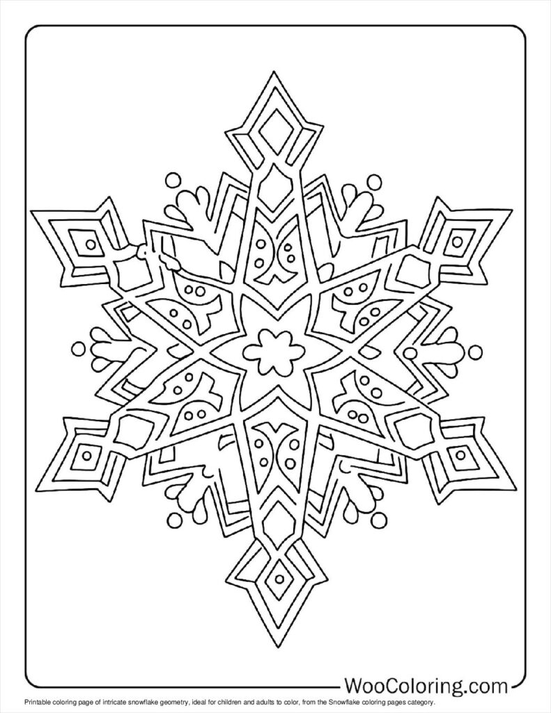 100 Snowflake Coloring Pages Free PDF To Print Woo Coloring