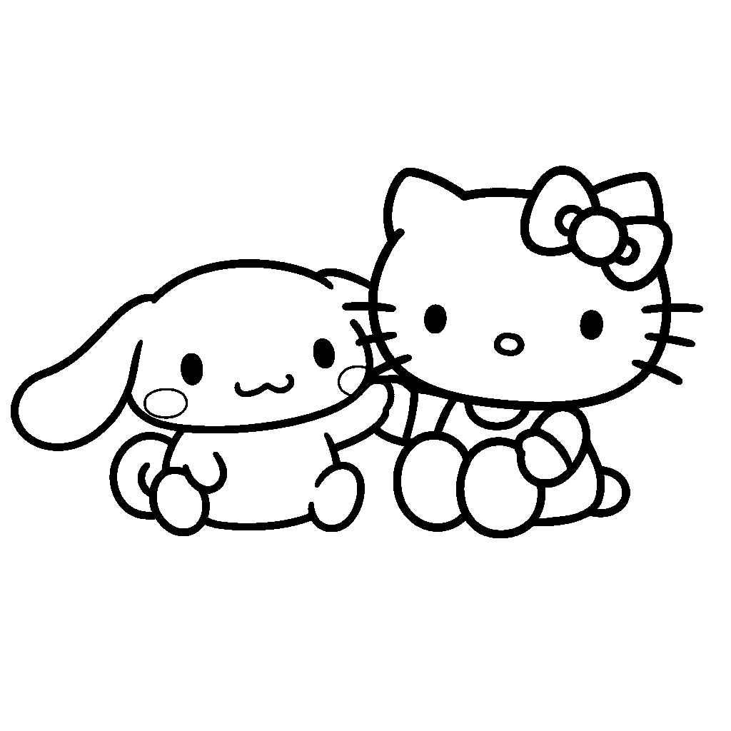 cinnamon roll hello kitty coloring page cinnamon roll hello kitty coloring page