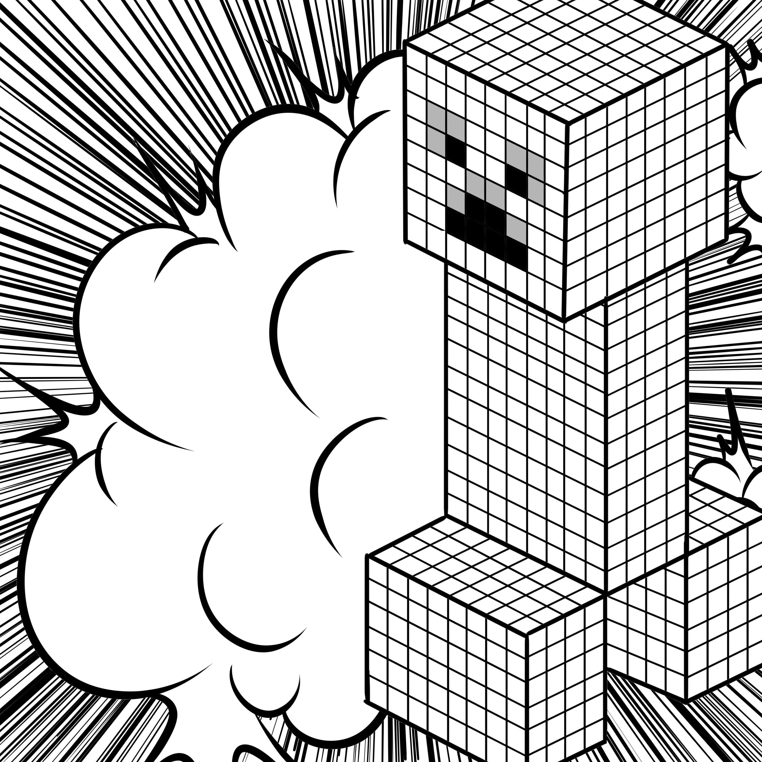 minecraft creeper coloring page