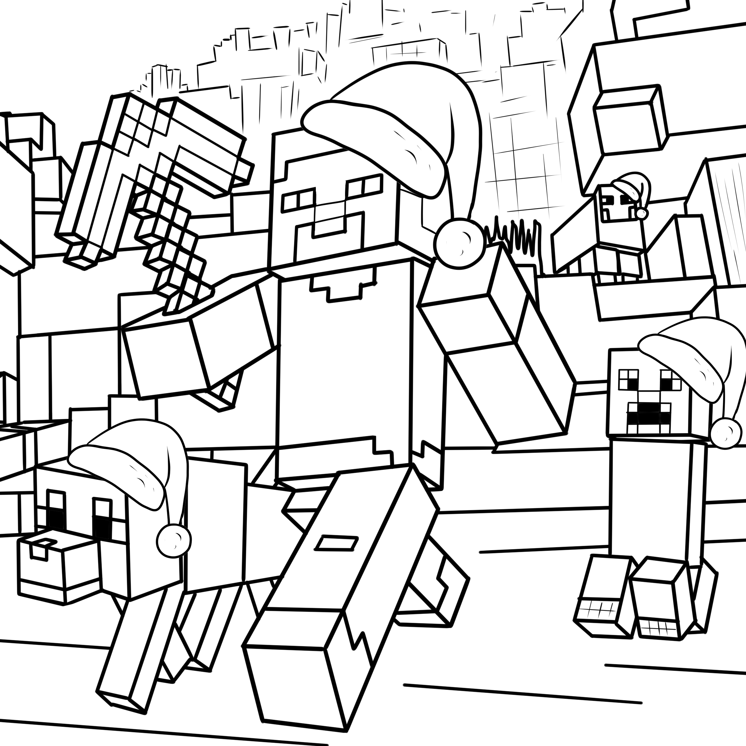 free minecraft coloring pages