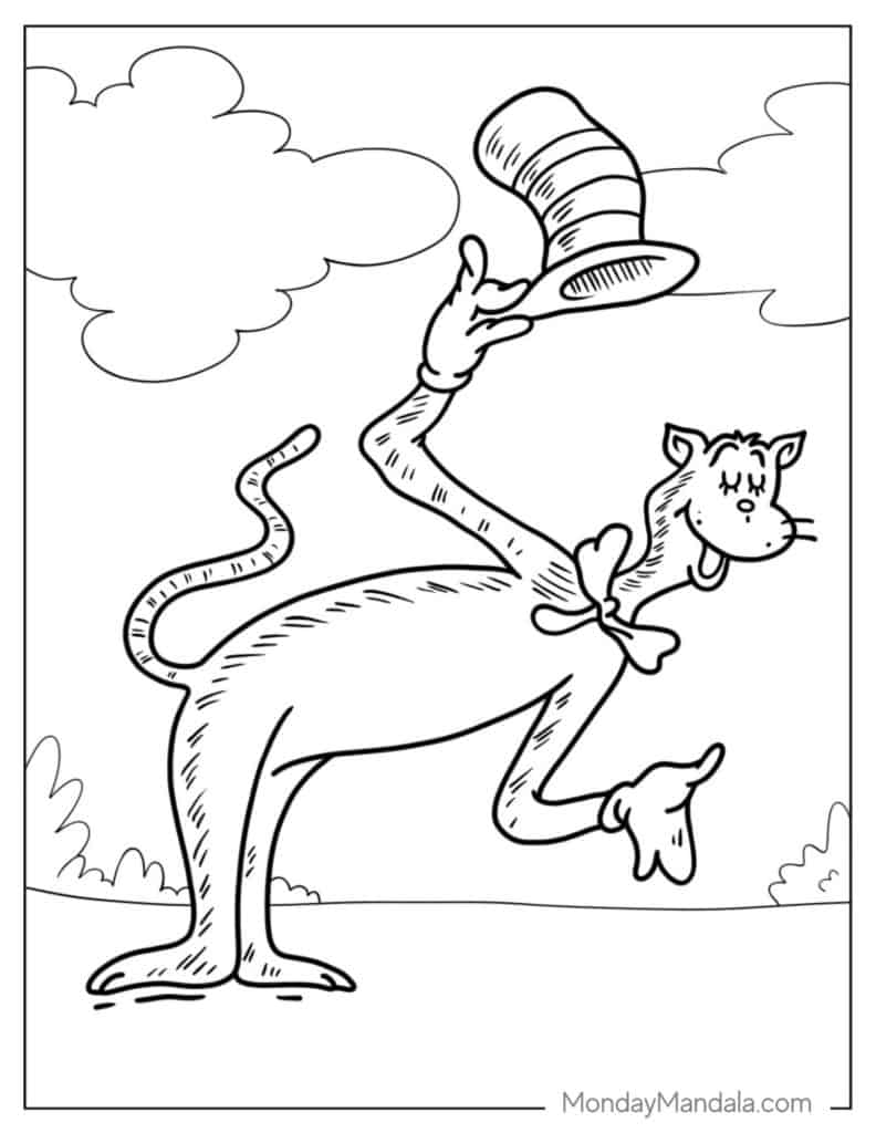 20 Cat In The Hat Coloring Pages Free PDF Printables 