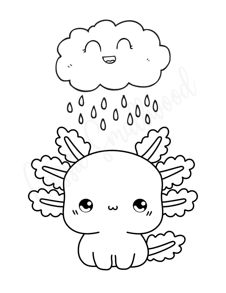 20 CUTEST Axolotl Coloring Pages Cassie Smallwood