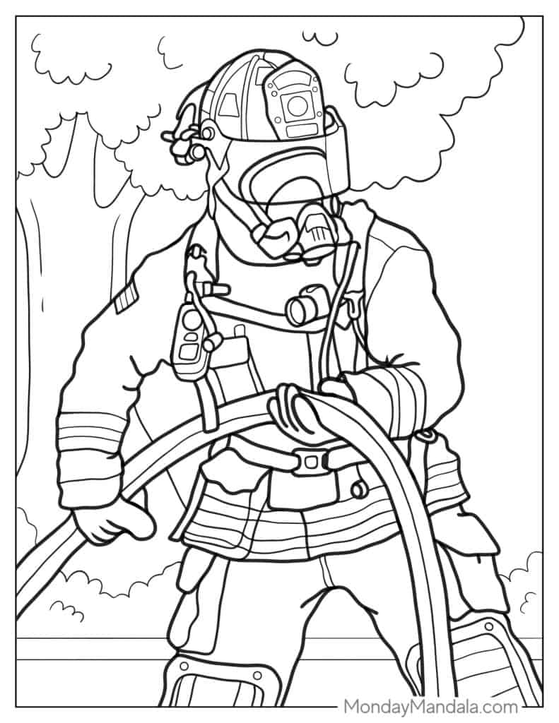 20 Firefighter Coloring Pages Free PDF Printables 