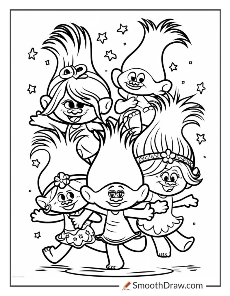 20 Free Trolls Coloring Pages Printable Free PDFs