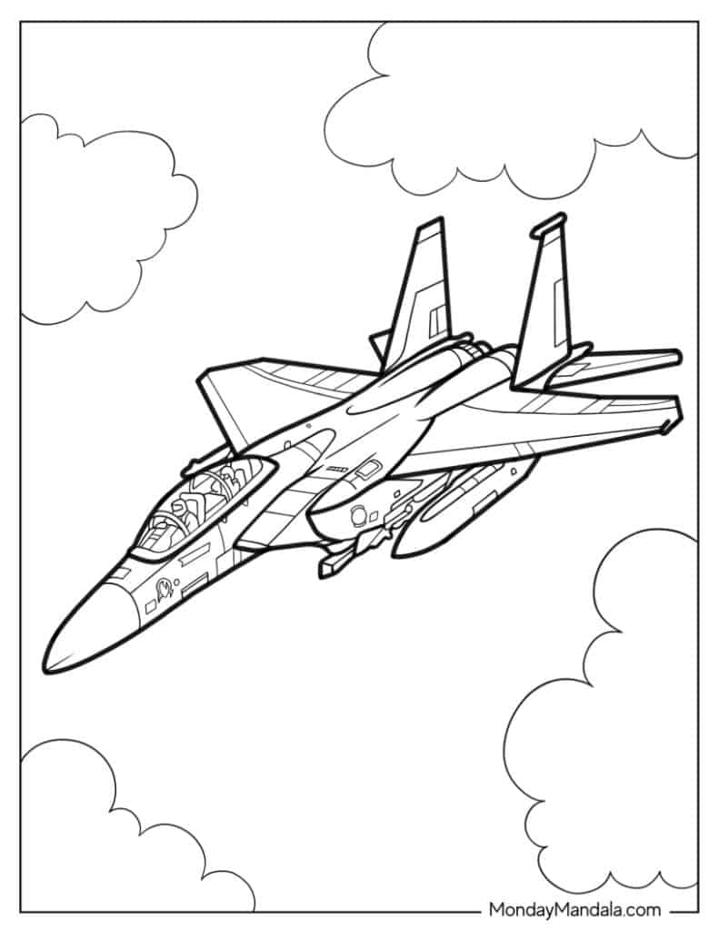 20 Jet Coloring Pages Free PDF Printables 