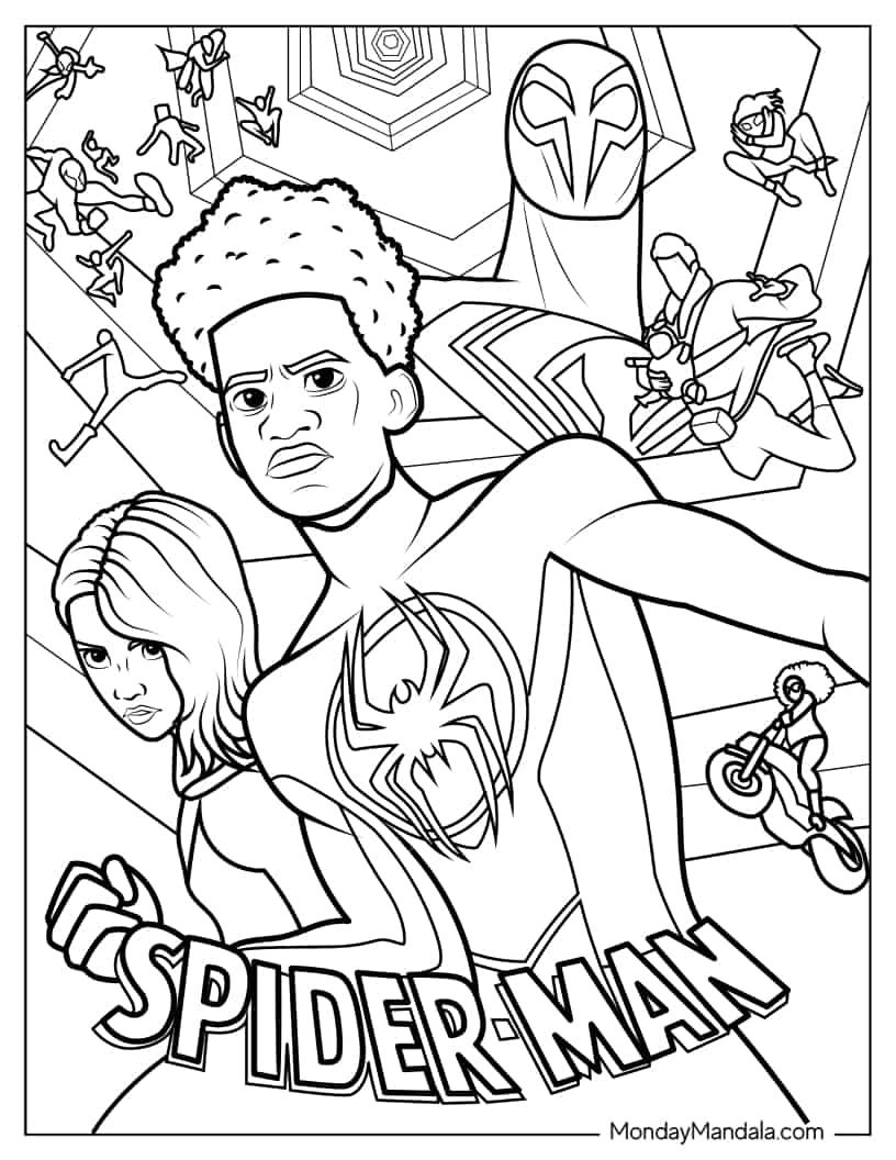 miles morales color pages miles morales color pages