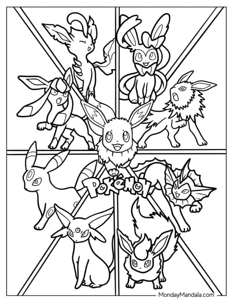 22 Eevee Coloring Pages Free PDF Printables