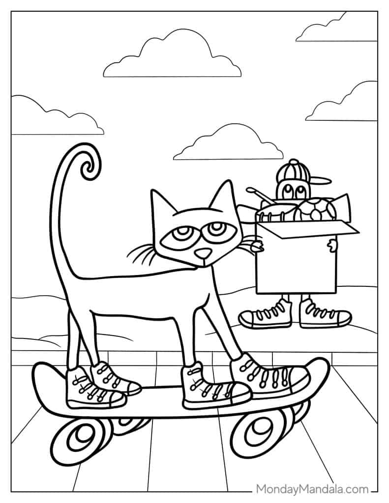 22 Pete The Cat Coloring Pages Free PDF Printables 