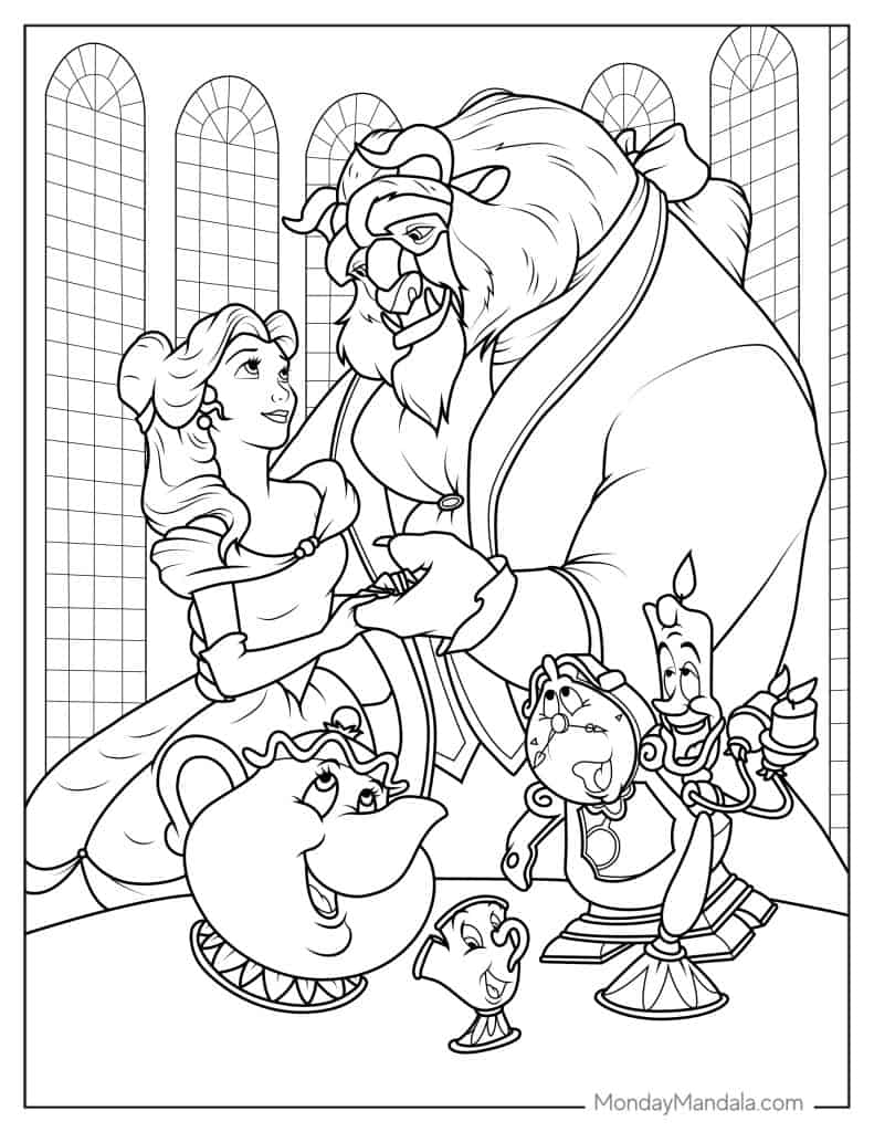 24 Belle Coloring Pages Free PDF Printables 