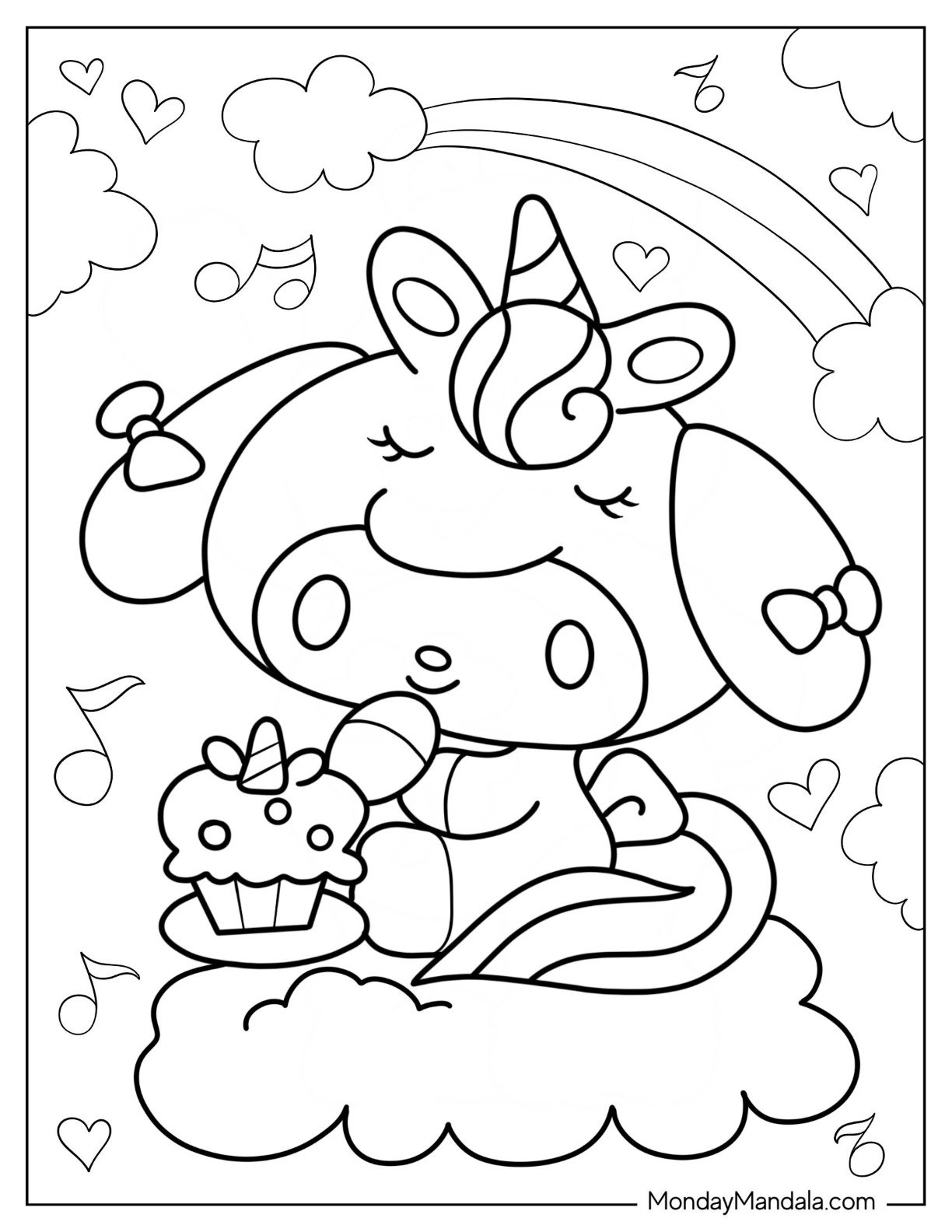 24 My Melody Coloring Pages Free PDF Printables