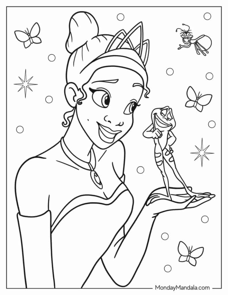 24 Princess The Frog Coloring Pages Free PDF Printables 