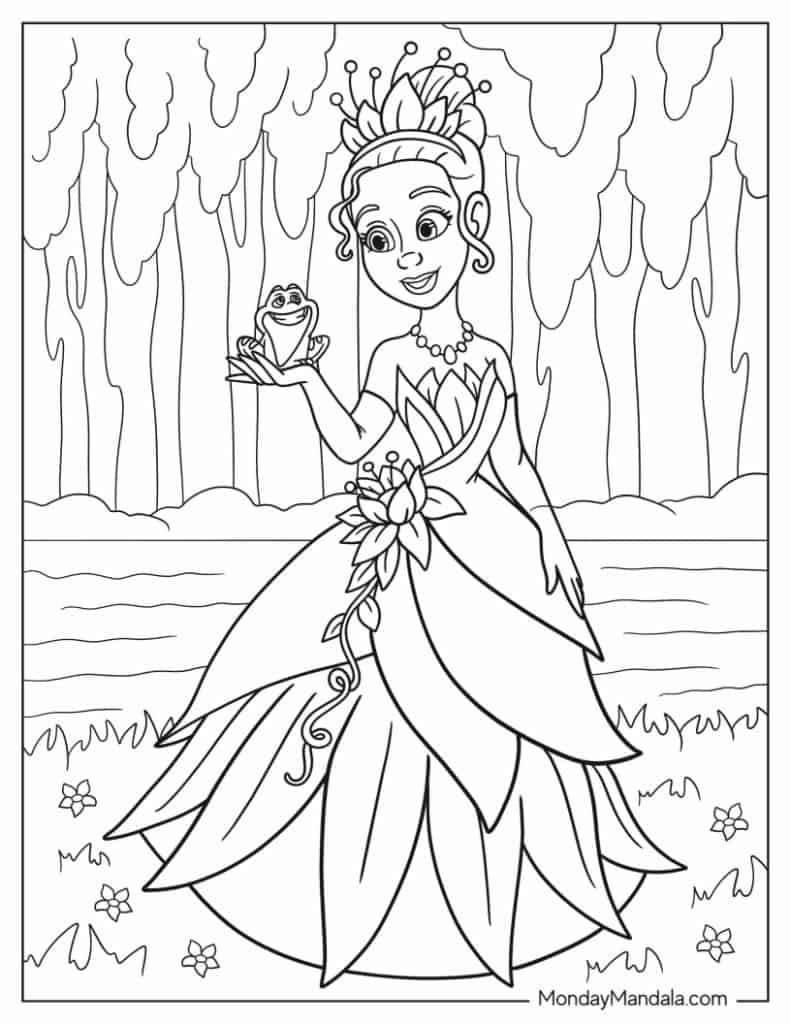 24 Princess The Frog Coloring Pages Free PDF Printables