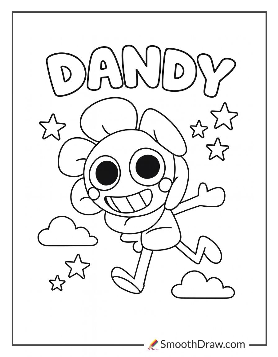 26 Dandy s World Coloring Pages Smooth Draw