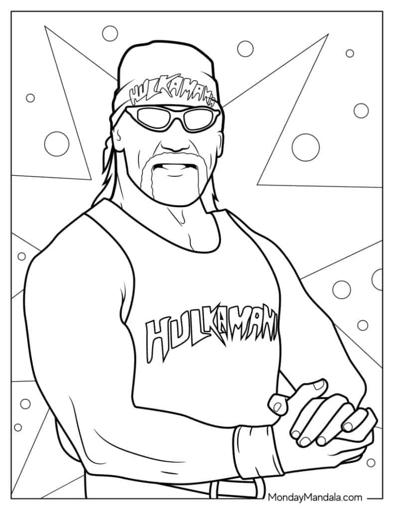 coloring pages of wwe