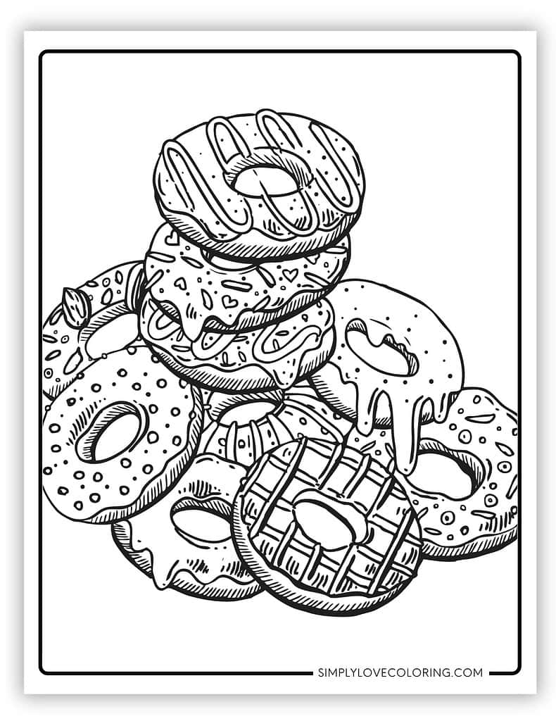 coloring pages of doughnuts
