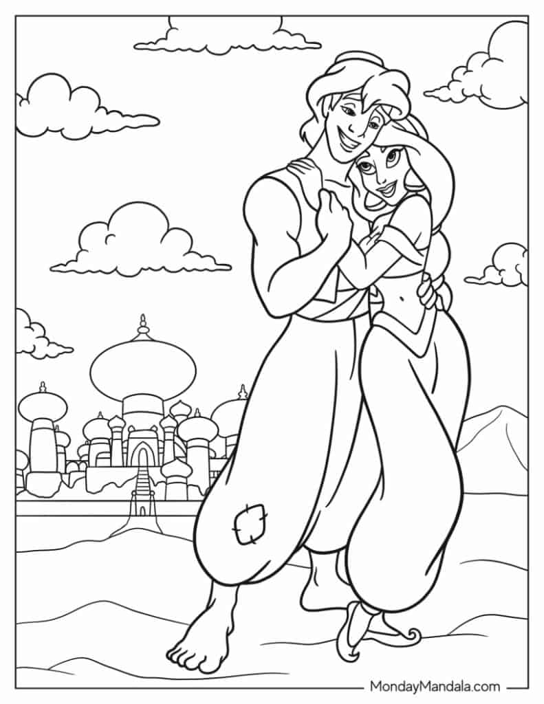 30 Aladdin Jasmine Coloring Pages Free PDF Printables