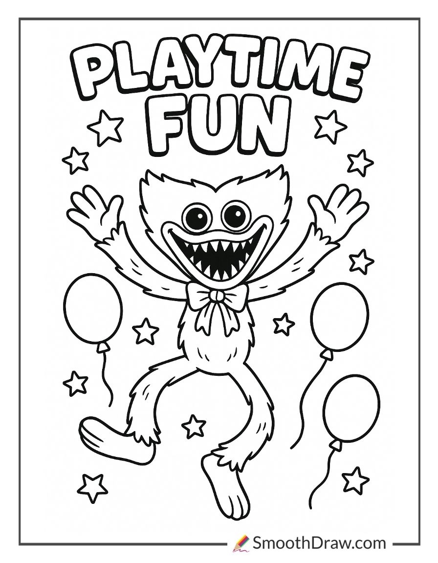34 Huggy Wuggy Coloring Pages Smooth Draw