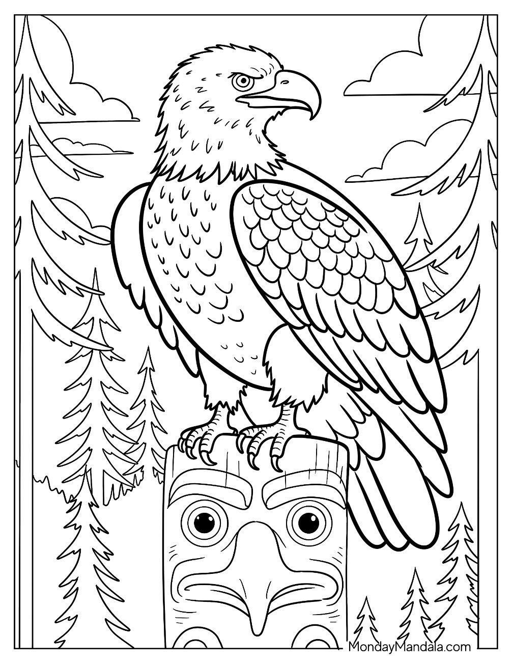 35 Bald Eagle Coloring Pages Free PDF Printables
