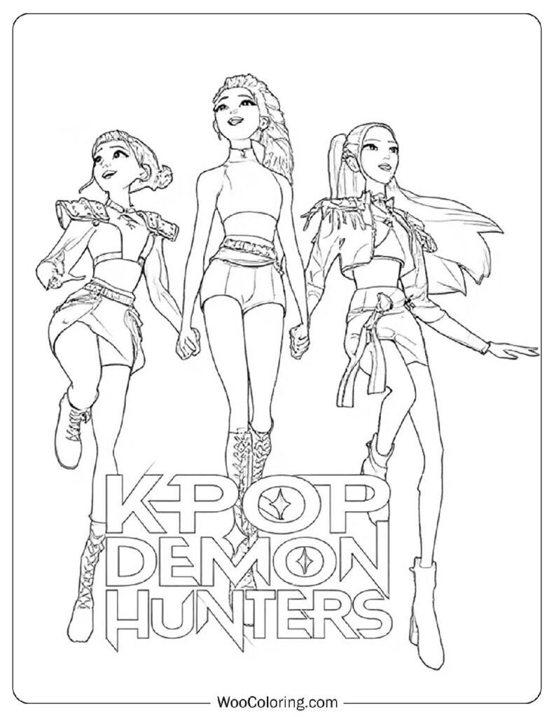 40 KPop Demon Hunters Coloring Pages Free PDF To Print Woo Coloring