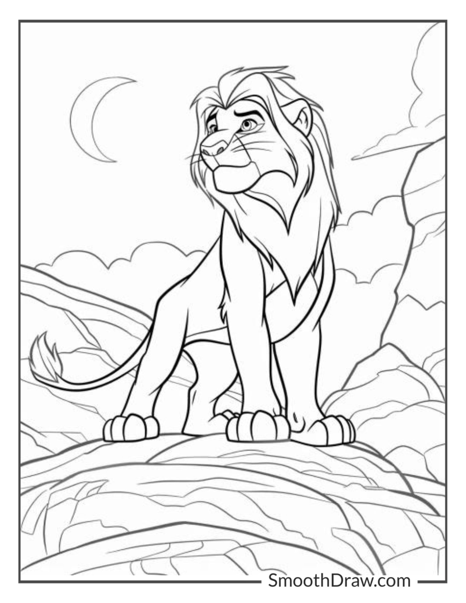 46 Lion Coloring Pages Lion King Cartoon Realistic Pages