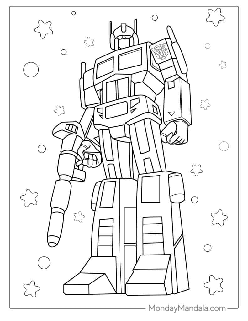 optimus prime color page optimus prime color page
